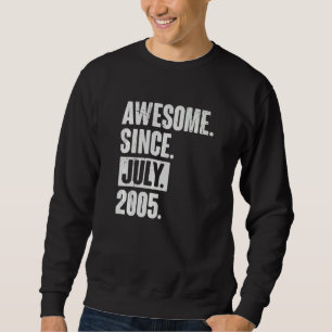 17 Year Old 17th Birthday Awesome Since July 200 Sweatshirt