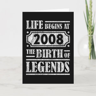 17 Year Old 2008 Birth Legend 17th Birthday Gift Card