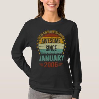 17 Year Old Awesome Since January 2006 17th Birt T-Shirt