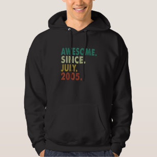 17 Year Old Awesome Since July 2005 17th Birthday Hoodie