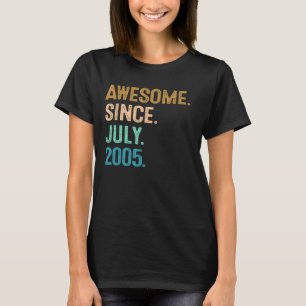 17 Year Old Awesome Since July 2005 17th Birthday T-Shirt
