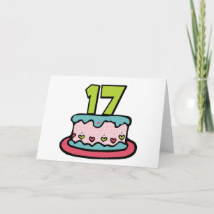 17 Year Old Birthday Cake Card