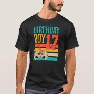 17 Year Old Cute Jumping Spider Birthday Boy Party T-Shirt