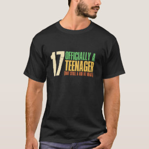 17 Year Old I'm Officially A Teenager 17th Birthda T-Shirt