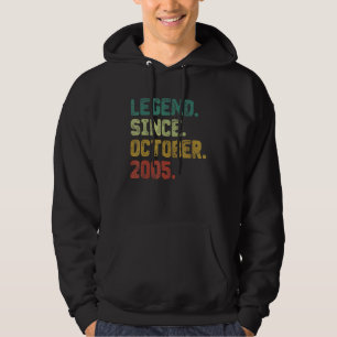 17 Year Old Legend Since October 2005 17th Birthd Hoodie