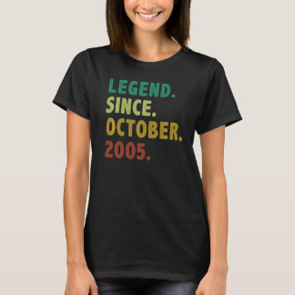 17 Year Old  Legend Since October 2005 17th Birthd T-Shirt