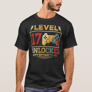 17 Year Old  Level 17 Unlocked 17th Birthday Boy G T-Shirt