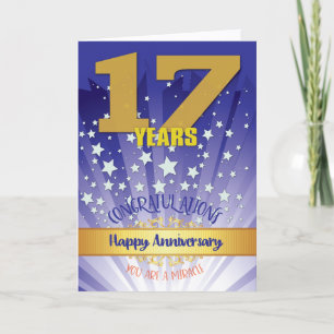 17 Year Recovery Anniversary Bold Numeral Card