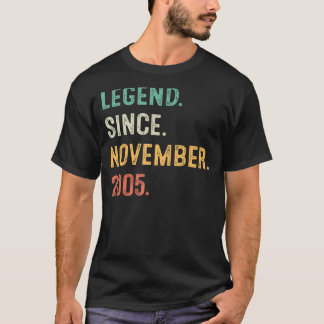 17 Years Old  17th Bday Boys Legend Since November T-Shirt