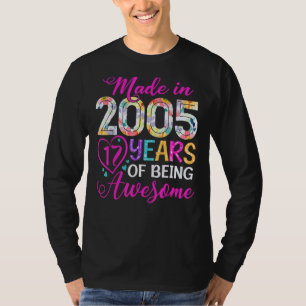 17 Years Old 17th Birthday Made In 2005 Kid Girl F T-Shirt