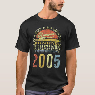 17 Years Old  Awesome Since August 2005 17th Birth T-Shirt