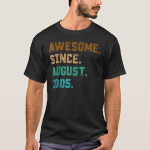 17 Years Old  Awesome Since August 2005 17th Birth T-Shirt
