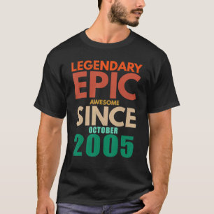 17 Years Old Funny Awesome Since October 2005 17th T-Shirt