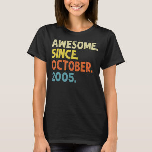 17 Years Old Funny Awesome Since October 2005 17th T-Shirt