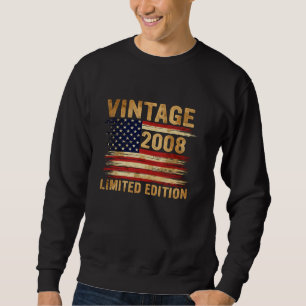 17 Years Old Gifts Vintage 2008 17th Birthday Amer Sweatshirt