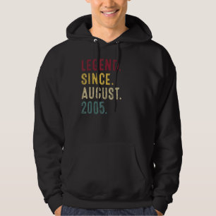 17 Years Old Legend Since August 2005 17th Birthd Hoodie