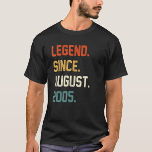 17 Years Old Legend Since August 2005 17th Birthd T-Shirt