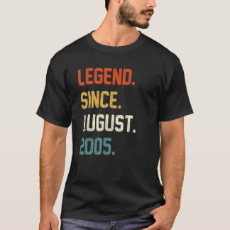 17 Years Old Legend Since August 2005 17th Birthd T-Shirt