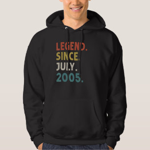 17 Years Old Legend Since July 2005 17th Birthday Hoodie