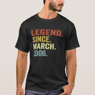 17 Years Old Legend Since March 2006 17th Birthda T-Shirt