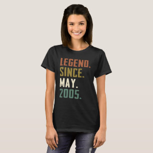 17 Years Old Legend Since May 2005 17th birthday T-Shirt