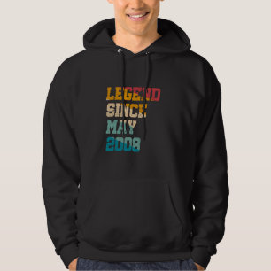 17 Years Old Legend Since May 2008 Vintage 17th Bi Hoodie