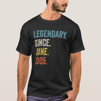 17 Years Old Legendary Since June 2005 17th Birthd T-Shirt
