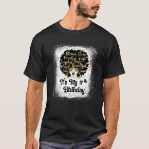 17 Years Old Leopard Melanin Girl It's My Birthday T-Shirt