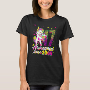 17 Years Old Unicorn Flossing 17th Birthday Unicor T-Shirt