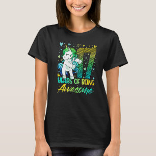 17th Birthday 17 Year Old Girl Flossing Unicorn P T-Shirt
