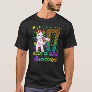 17th Birthday 17 Year Old Girl Flossing Unicorn P T-Shirt