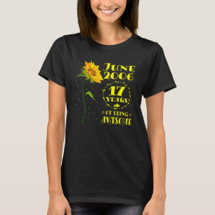 17th Birthday 17 Year Old Sunflower Girls June 200 T-Shirt
