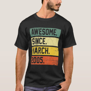 17th Birthday  17 Years Old Awesome Since March 20 T-Shirt
