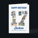 17th Birthday Anniversary Number 17 Photo Collage Card<br><div class="desc">Celebrate 17th birthday or wedding anniversary with this custom photo collage. Choose your favourite photos for display. Customise the name, text and date to fit your occasion. This will be a lovely keepsake with personalised message to look back on with family and friends. If you need any other number as...</div>