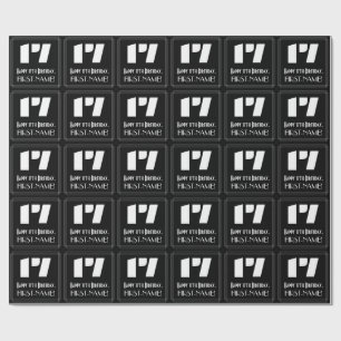 17th Birthday: Art Deco Inspired Look "17" & Name Wrapping Paper