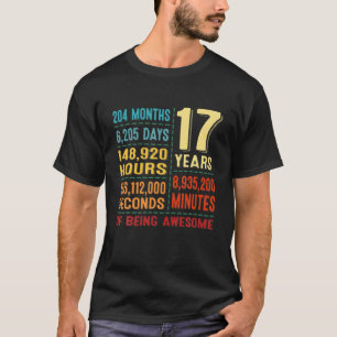 17Th Birthday Boy Girl Retro 17 Years Old Being Aw T-Shirt