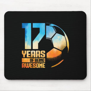 17th Birthday Boy Girl Soccer Player Footll 17 Yea Mouse Pad