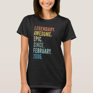 17th Birthday Boy Legendary Epic Awesome Since Feb T-Shirt