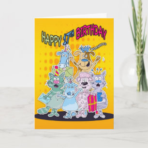 17th Birthday Card - Moonies Doodlematoons