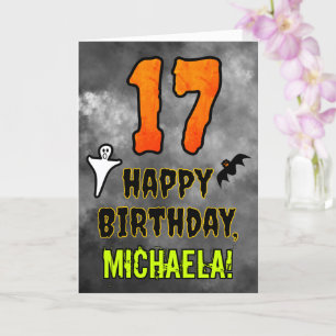 17th Birthday: Eerie Halloween Theme + Custom Name Card