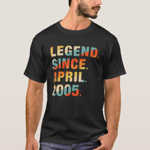 17Th Birthday Gifts 17 Year Old Legend Since April T-Shirt