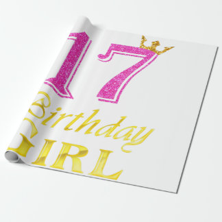 17th Birthday Girl Princess Shirt 17 Years Old 17t Wrapping Paper