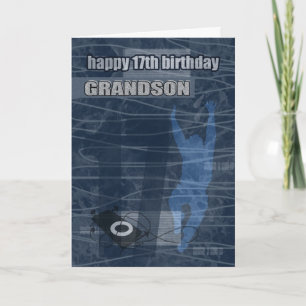 17th Birthday Grandson Modern Design Card