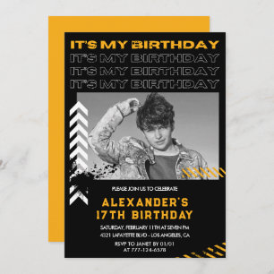 17th birthday invitations Men Photo Spray paint