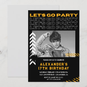 17th birthday invitations Men Photo Spray paint