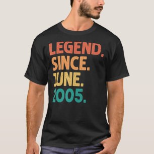 17th Birthday Legend Since June 2005 17 Years Old T-Shirt