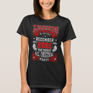 17th Birthday Legends Born In December 2005 17 Yr T-Shirt