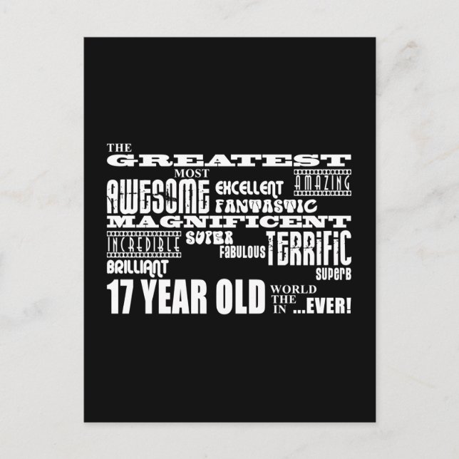 17th Birthday Party Greatest Seventeen Year Old Invitation Postcard (Front)