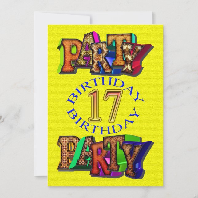 17th birthday party invitation (Front)