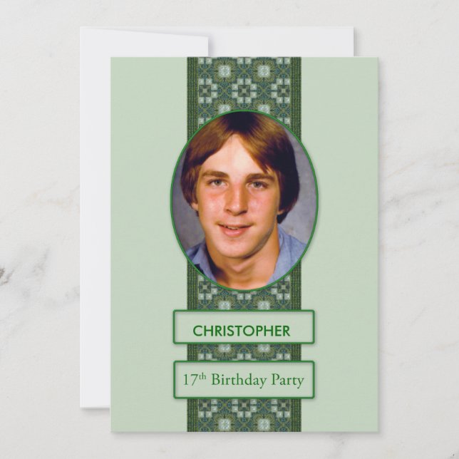 17th Birthday Party Invitation Picture + Name (Front)
